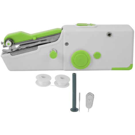 Machine à Coudre Portable Mini Électrique - Outil de Couture Maison DIY Vert pour Travaux d'Aiguille