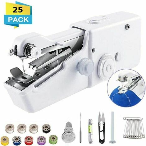 Machine à Coudre Portable, Mini Machine à Coudre sans Fil Portable Mini Machine à Coudre pour Enfants Vêtements Maison Accessoires de Bricolage (Batterie Non Incluse)
