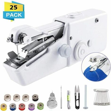 Machine à Coudre Portable, Mini Machine à Coudre sans Fil Portable Mini Machine à Coudre pour Enfants Vêtements Maison Accessoires de Bricolage (Batterie Non Incluse)
