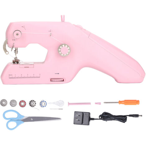 Machine à Coudre Portable Rose Mini Électrique Double Fil pour Réparations Rapides DIY 110V-240V