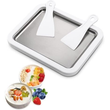 Machine à Crème Glacée Instantanée, Plaque à glace roulée, Mini Machine à Yaourt Frit Machine à Crème Glacée à Fruits Roulés