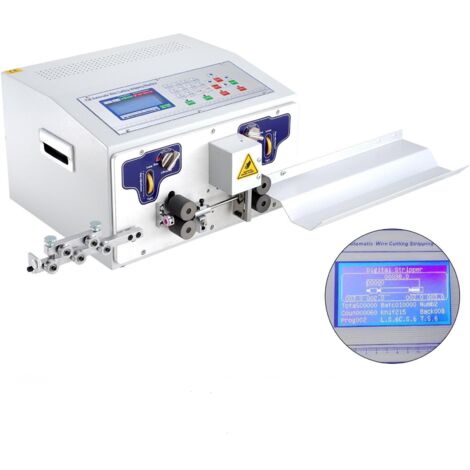 Machine à Dénuder électrique, 300W Machine à dénuder automatique Contrôlé par Micro-ordinateur Affichage LCD pour traiter des fils y compris le PVC/le téflon/les câbles en silicone