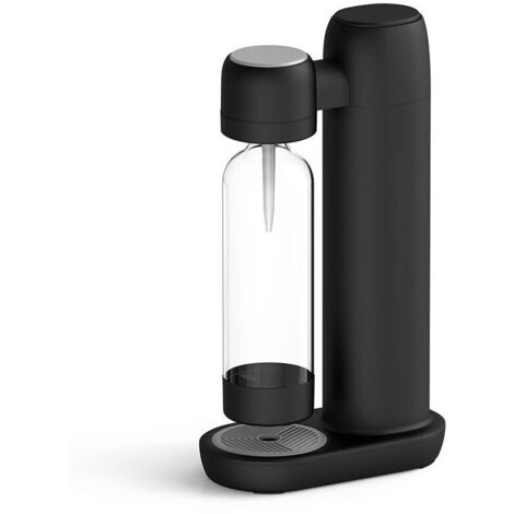 Machine à eau gazeuse avec PET bouteille 1L sans BPA noir, auto- décharge de pression ouverture silencieuse, Machines à eau pétillante et sodas, gazéifier l'eau, sans cylindre standard CO2