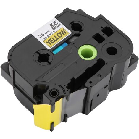 Machine à étiquettes Brother 36mm, ruban laminé jaune texte noir, compatible PT-9700PC, PT-9800PCN, PT-3600