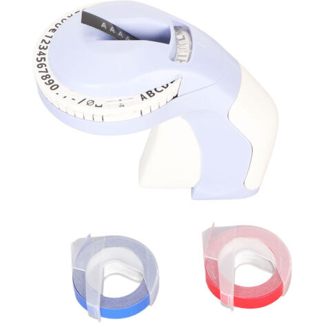 Machine à étiquettes gaufrée portable avec 2 rouleaux ruban 600 ppp DIY manuelle 3D violette