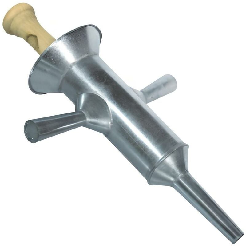 Visiodirect - Machine à farcir pour boudin en tôle galvanisée et bois - Hauteur : 44 cm