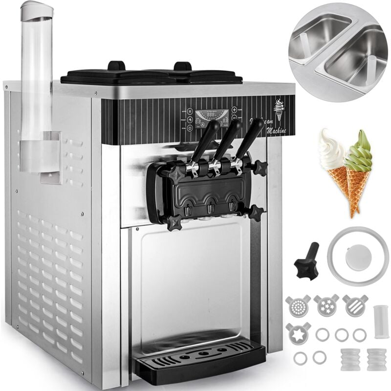Vevor Machine a creme glacee YKF-8218T, Sorbetiere turbine a glace blanche, Machine a creme glacee commerciale pour les endroits tres sollicites