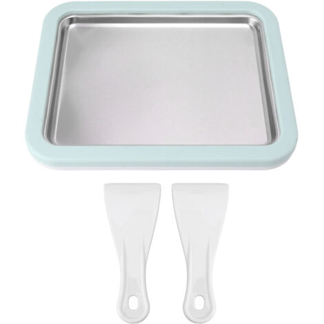 Machine à Glace Roulée en Acier Inoxydable - Plaque Froide Instantanée pour Préparations Maison DIY, Inclut 2 Spatules pour Glaces, Granités et Yaourts