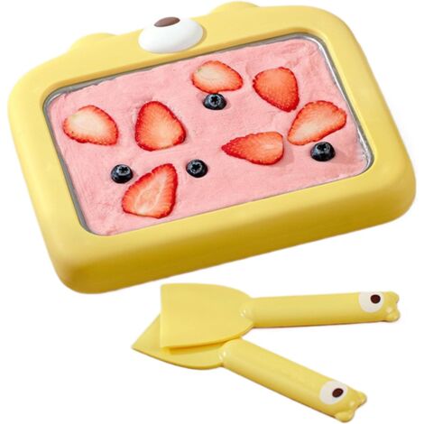 Machine À Glace Roulée Froide Pour Yaourt Instantané Avec Spatules Plat