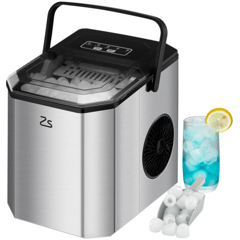 Machine à Glaçons 120W - Production Rapide de Glaçons (9 Glaçons en 6 Minutes), 26 lbs/24h, Auto-Nettoyage, Incluant Une Pelle à Glace et un Panier - Parfait Pour Les Fêtes, Le Bureau, Le Bar et Le