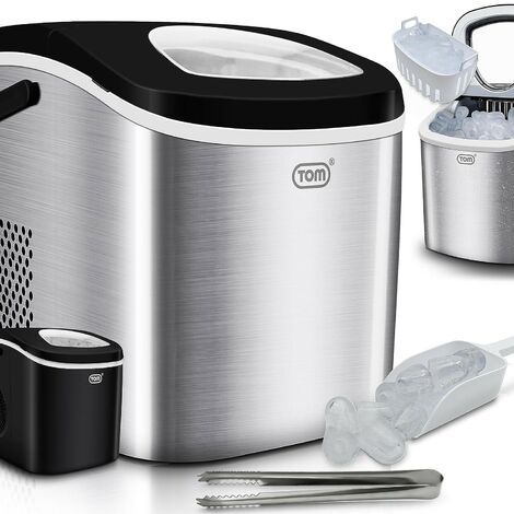 Machine à glaçons Argent Appareil préparation de glace 12 kg/24 h réservoir 1,3L LED Inclus panier et pelle à glace