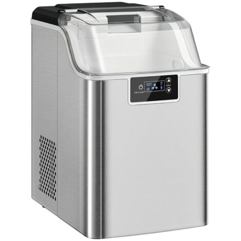 Machine à glaçons, distributeur de glaçons, 20 kg/24h, réservoir d'eau 2,1 L, argenté