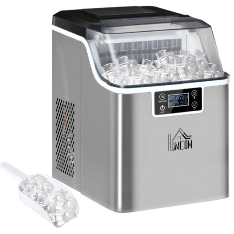 Machine à glaçons distributeur de glaçons 20kg/24h 2,3L producteur de glaçons avec réservoir d'eau 3,2 L, argent