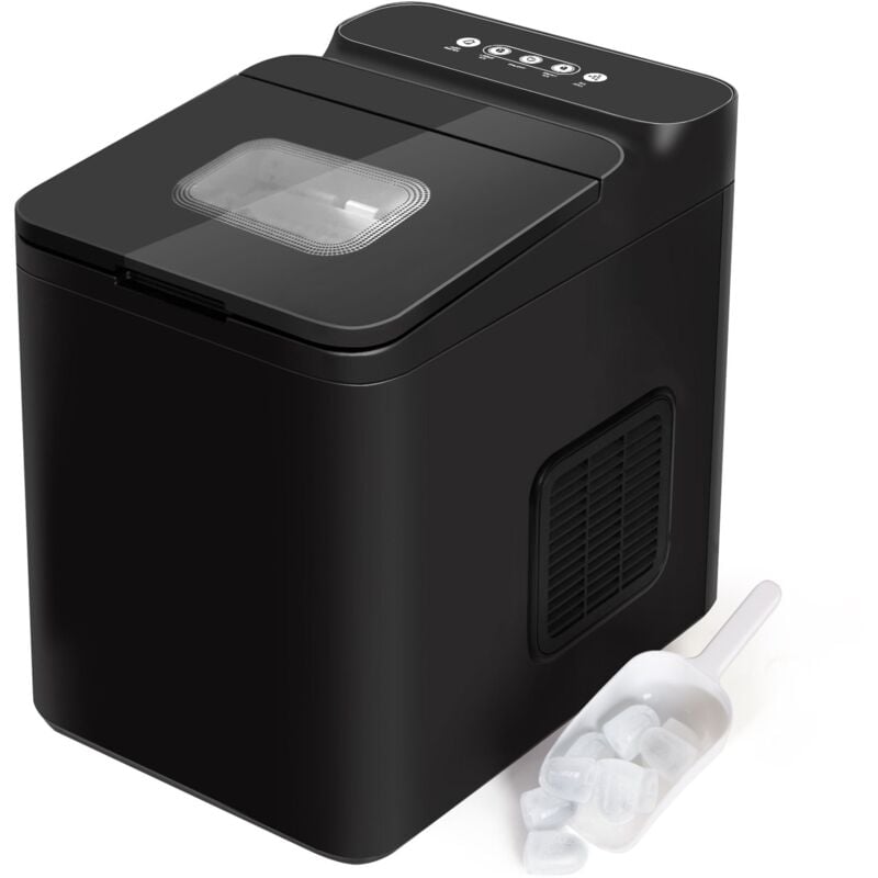 Machine à Glaçons pour la Maison, Capacité de 1,5L, 2 tailles de glaçons, 12kg en 24h, 9 Glaçons en 6-10 Minutes, Autonettoyant Machine à Glaçons,