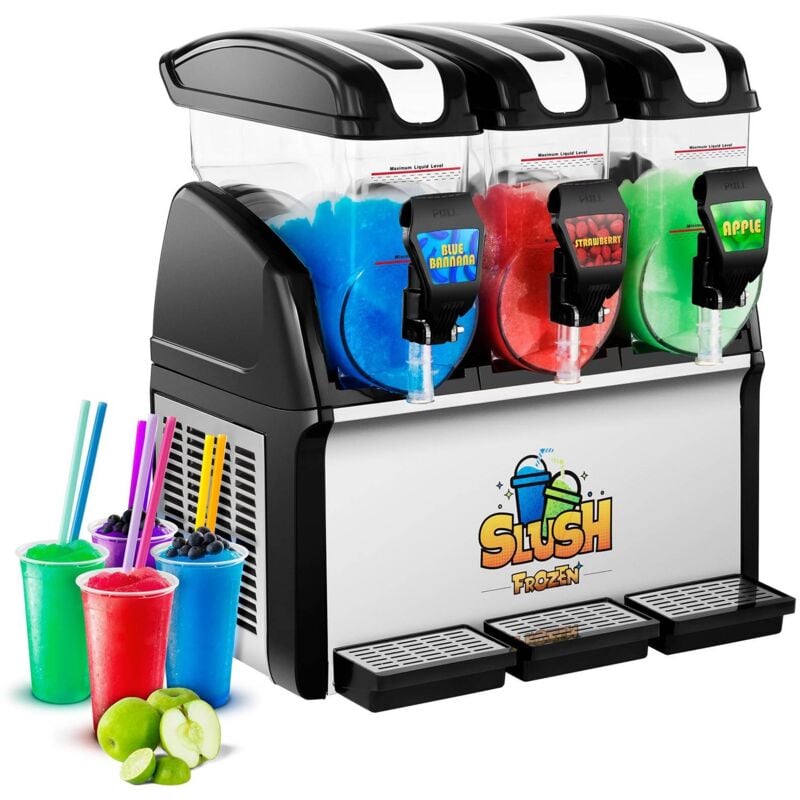 Royal Catering - Machine à Granitas Granités Frappés 3 x 12 l Sans Bpa Jusqu'À 12 h D'Utilisation