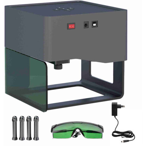 Machine à graver DAJA DJ6 Puissance 3 W Zone de gravure 80 x 80 mm Prise en charge de la connexion Bluetooth pour téléphone portable Comprend 4 colonnes de rehausse + lunettes de sécurité