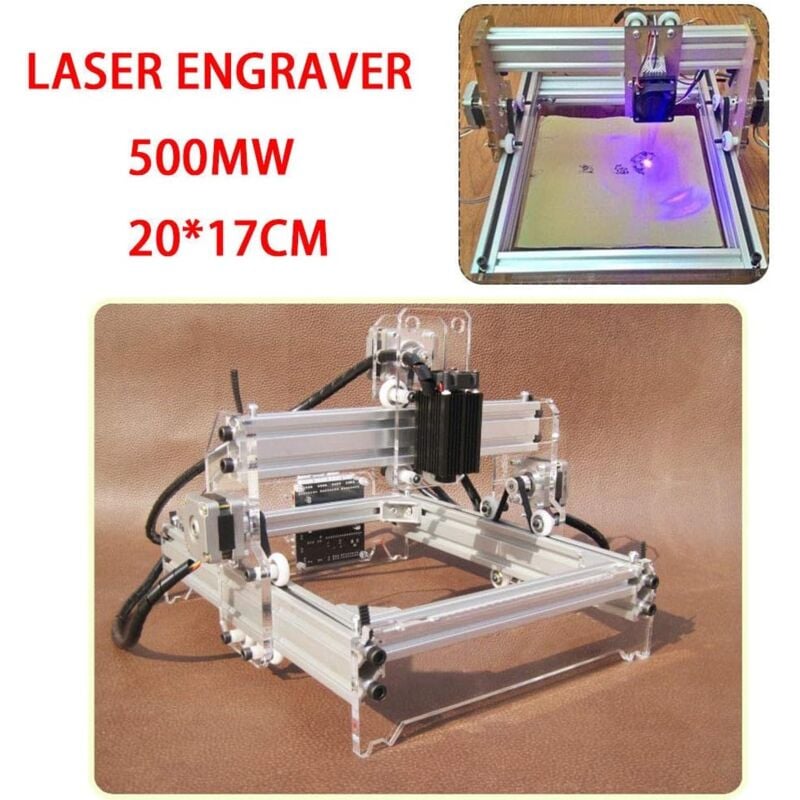 Machine à graver laser Pro 3 axes usb 500 mW - 20 x 17 cm - Routeur cnc, fraiseuse, imprimante laser
