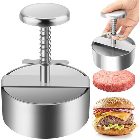Machine à hamburger en acier inoxydable 304 1 pièce, machine à hamburger à steak déchiqueté réglable, machine à hamburger antiadhésive pour les réunions de famille-BDD