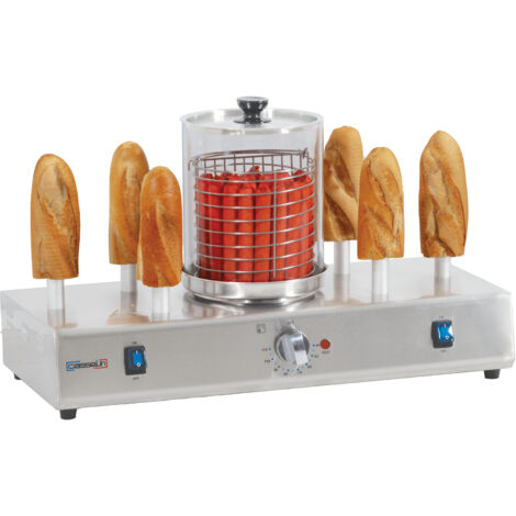 Machine à hot dog 6 plots chauffants - Casselin