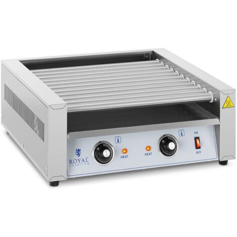 Test de la machine à hot dog Royal Catering : 1400 W, 7 rouleaux, 12