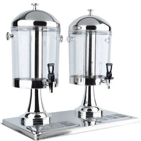 Machine à jus inoxydable 16L – Distributeur de boissons chaudes et froides – Colonne de glaçons séparée – Baril de jus distinct
