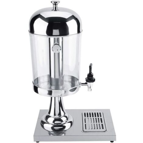 Machine à jus inoxydable 8L – Distributeur de boissons chaudes et froides – Colonne de glaçons séparée – Baril de jus distinct