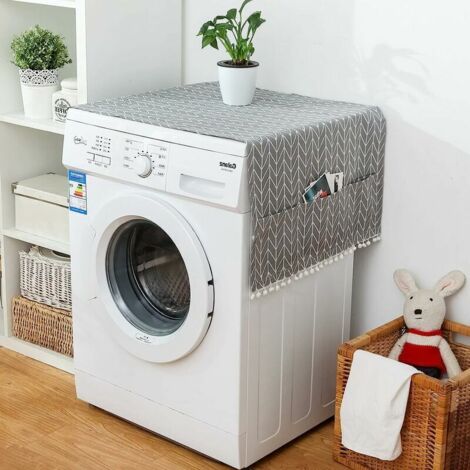 Machine à Laver Anti-Poussière, Couvercle Anti-Poussière pour Réfrigérat, Housse de Machine à Laver, Pour Réfrigérat et Lave-linge, Avec sac de Rangement, 130 × 55 cm，