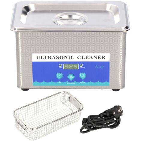 Machine à laver ultrasonique en acier inoxydable avec minuterie, équipement de nettoyage DK‑009B 0.9L 55W AC220V prise EU