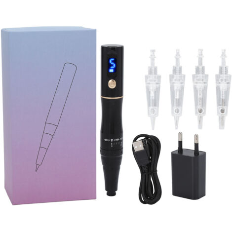 Machine à microblading rechargeable portable pour sourcils, lèvres et eyeliner, stylo tatouage noir, 100‑240V prise UE