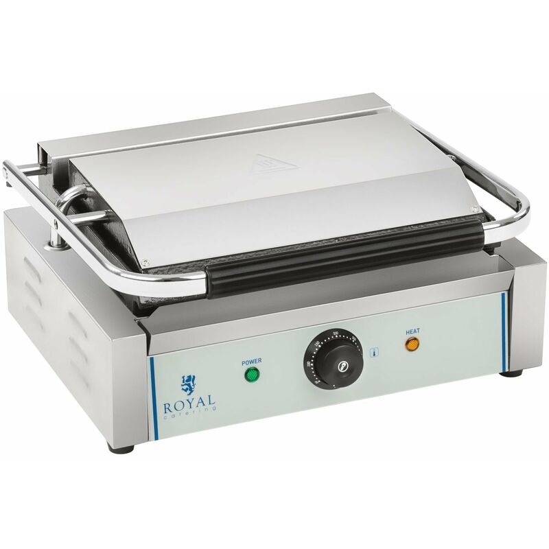 Helloshop26 - Machine à panini nervurée - 1 x 2.200 watts acier inox professionnel