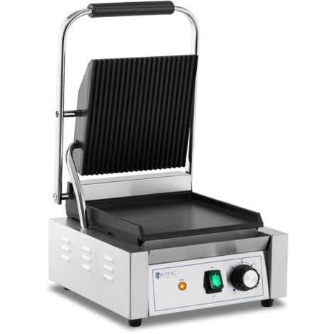 Machine À Panini Plancha Électrique Professionnelle Lisse+Rainurée 1800 W