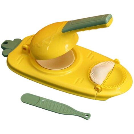 Machine à pâte à raviolis et chapati 2 en 1, moule à pâte, poignées et outils, jaune éclair