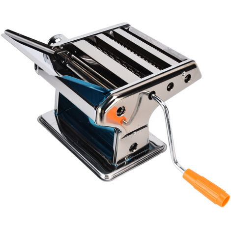 Machine à Pâtes 3 Lames en Acier Inoxydable - Laminoir à Pâte Manuel pour Nouilles Fraîches, Appareil à Presser la Pâte pour Cuisine