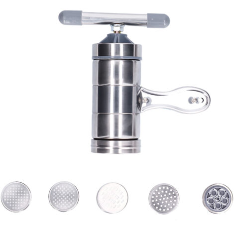 Machine à Pâtes Manuelle avec 5 Moules - Presse à Nouilles pour Cuisine Maison