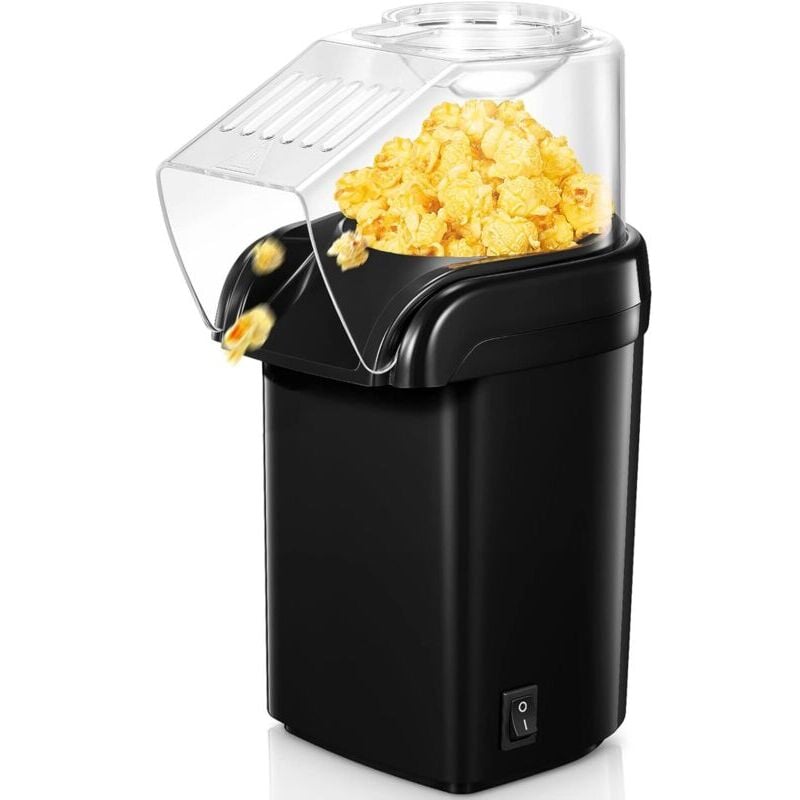 Machine a Pop corn à Air Chaud 1200W,Ménages, Poping Rapide En 2 Minutes,Sans Graisse Ni Huile,Incl. CuillèRe à Mesurer De MaïS,Design Compact, Pour