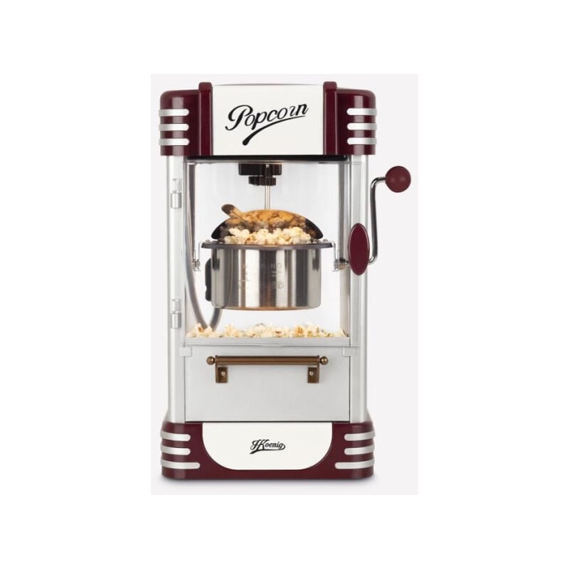 Machine a Pop-corn - Appareil Electrique Hkoenig POP330 - Design retro - Capacité 50g - Lumiere intérieure de maintien au chaud - 360W