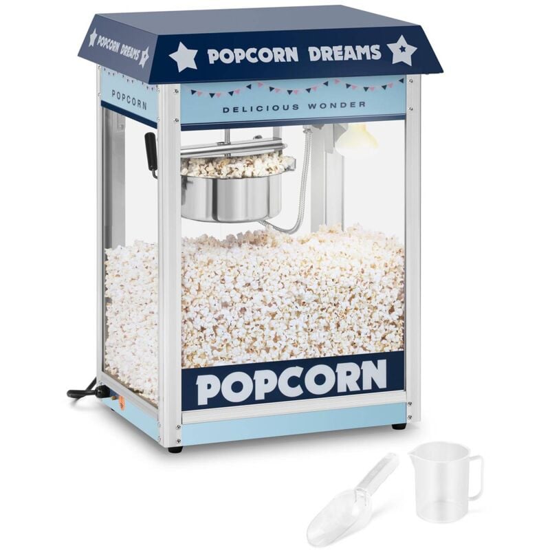 Royal Catering - Machine à Pop Corn Appareil Rétro Électrique Style Rétro Vintage 1600W Bleu Neuf