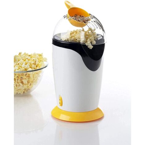 Machine à pop-corn – Machine à pop-corn électrique automatique et instantanée, design élégant, usage domestique (blanche)