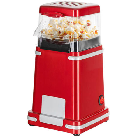 Machine à Popcorn 1200W à Air Chaud Rouge avec Doseur Popcorn en 3 Minutes