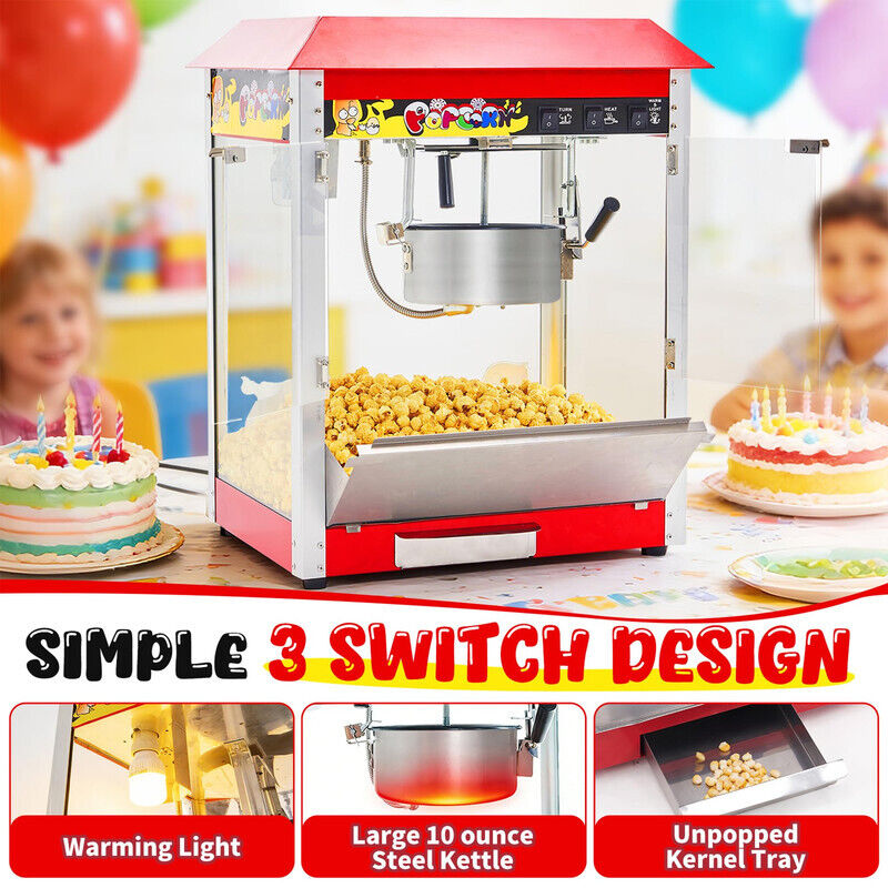 WUMAGIN - machine à popcorn - Machine à pop-corn électrique 1300 W - C'est le choix idéal pour regarder des films