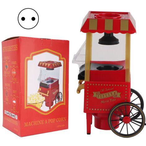 Machine à Popcorn Rétro Automatique pour Maison, Cadeau Anniversaire Fête, Prise EU 220V