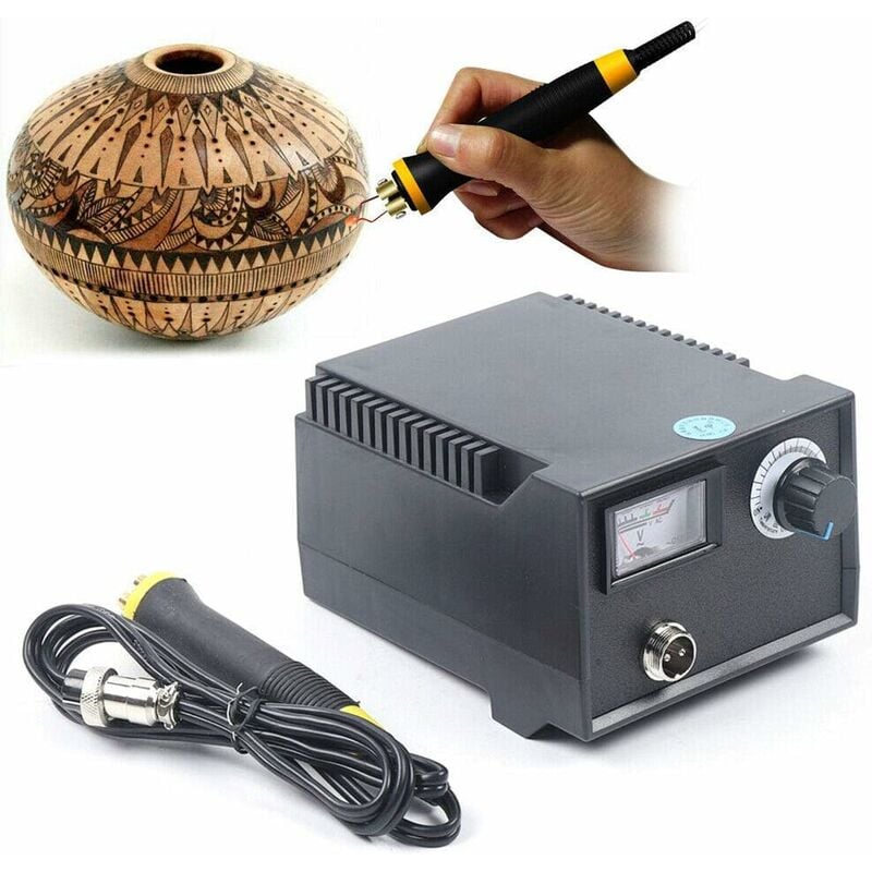 Machine à pyrographie portable avec 23 embouts de pyrographie 220 V LH40-Z pour dessiner, écrire sur bois, cuir, citrouille