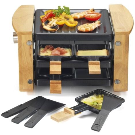 KITCHEN CHEF RACLETTE GRIL 4P 650W BOIS RANGE POELONS KITCHENCHEF - KCWOOD4RP