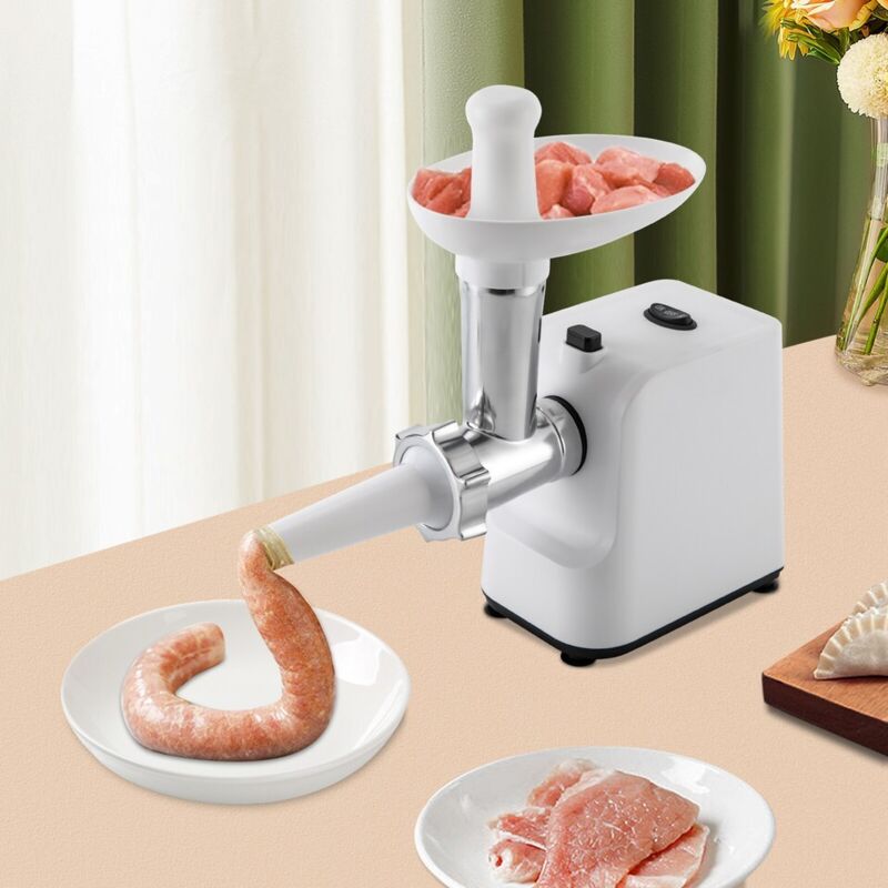 Machine à saucisses électrique Hachoir à viande Machine à saucisses Nouvelle machine à hacher et à embosser les saucisses Blanc