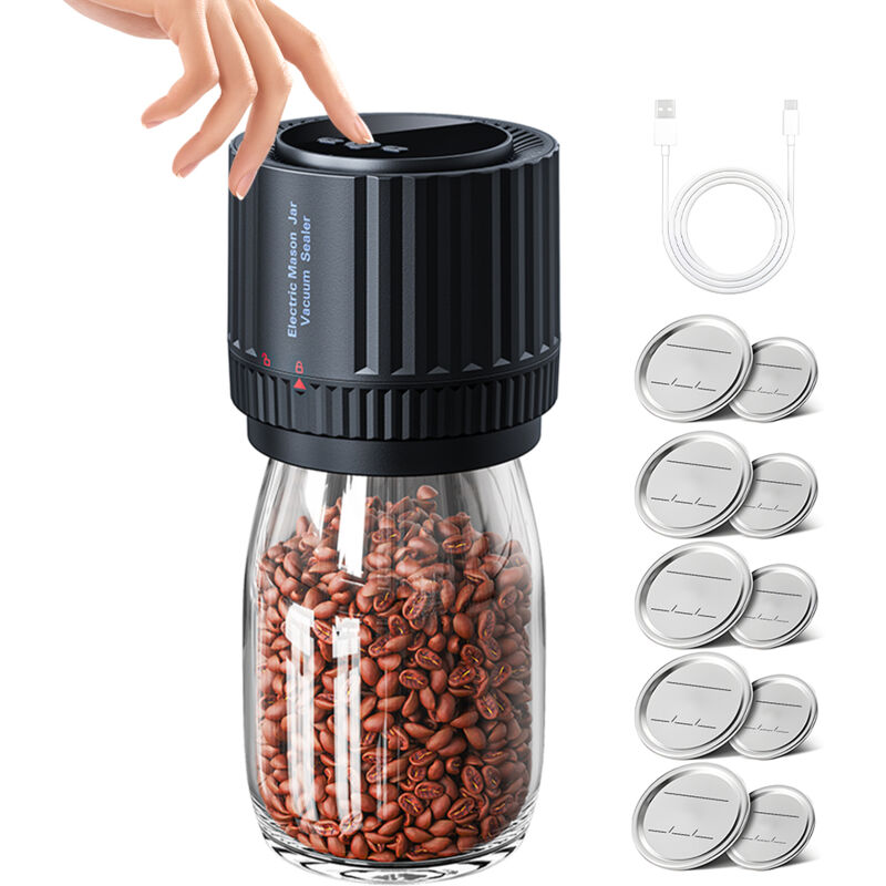 Machine à sceller automatique portable pour bocaux Mason Type-C charge 60KPa aspiration 60dB bruit 5W convient aux bouteilles à bouche régulière de
