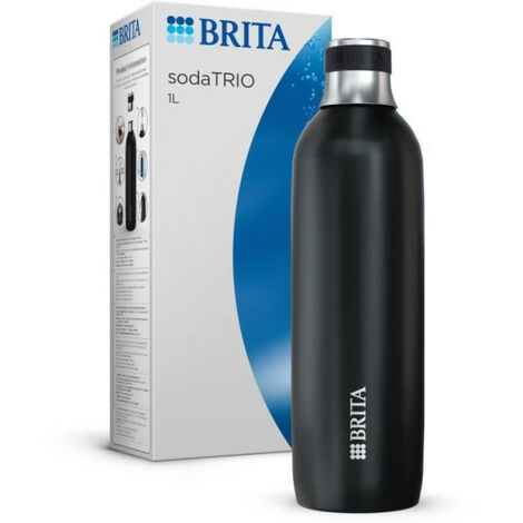 Machine a Soda Bouteille isotherme BRITA pour sodaTRIO - acier inoxydable - 1L - noire