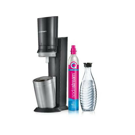 Machine à soda Crystal 3.0 – Métal noir – Carafe en verre 0,615 L – Gazéification ajustable – Dimensions 26 x 15,5 x 44 cm – Sodastream - 1016411410