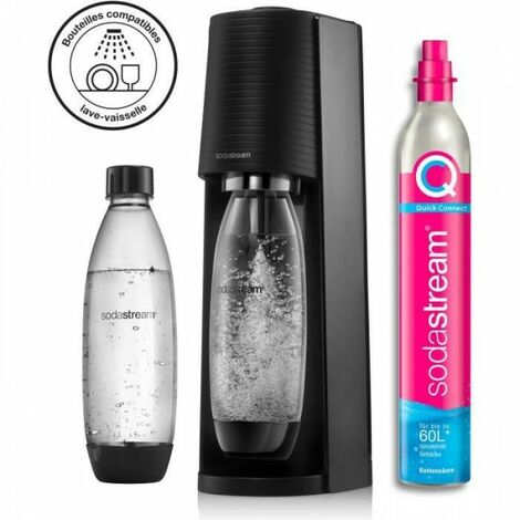 Machine a Soda Machine a soda et eau gazeuse Sodastream TERRA Noire + 2 bouteilles compatibles Lave Vaisselle