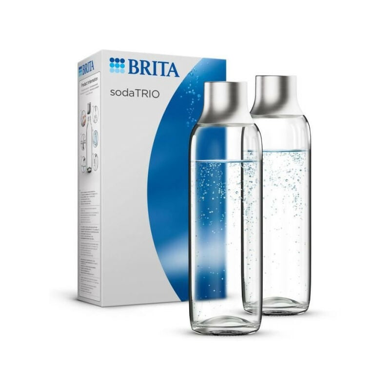 Brita - Machine a Soda Pack de 2 bouteilles en verre - sodaTRIO - 1L