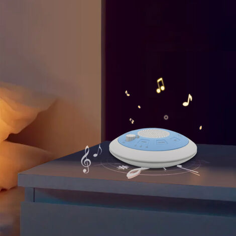Machine à Sons pour Bébé - 8 Sons Simulés, USB Rechargeable, Timer Auto - Portable, Bluetooth Gris